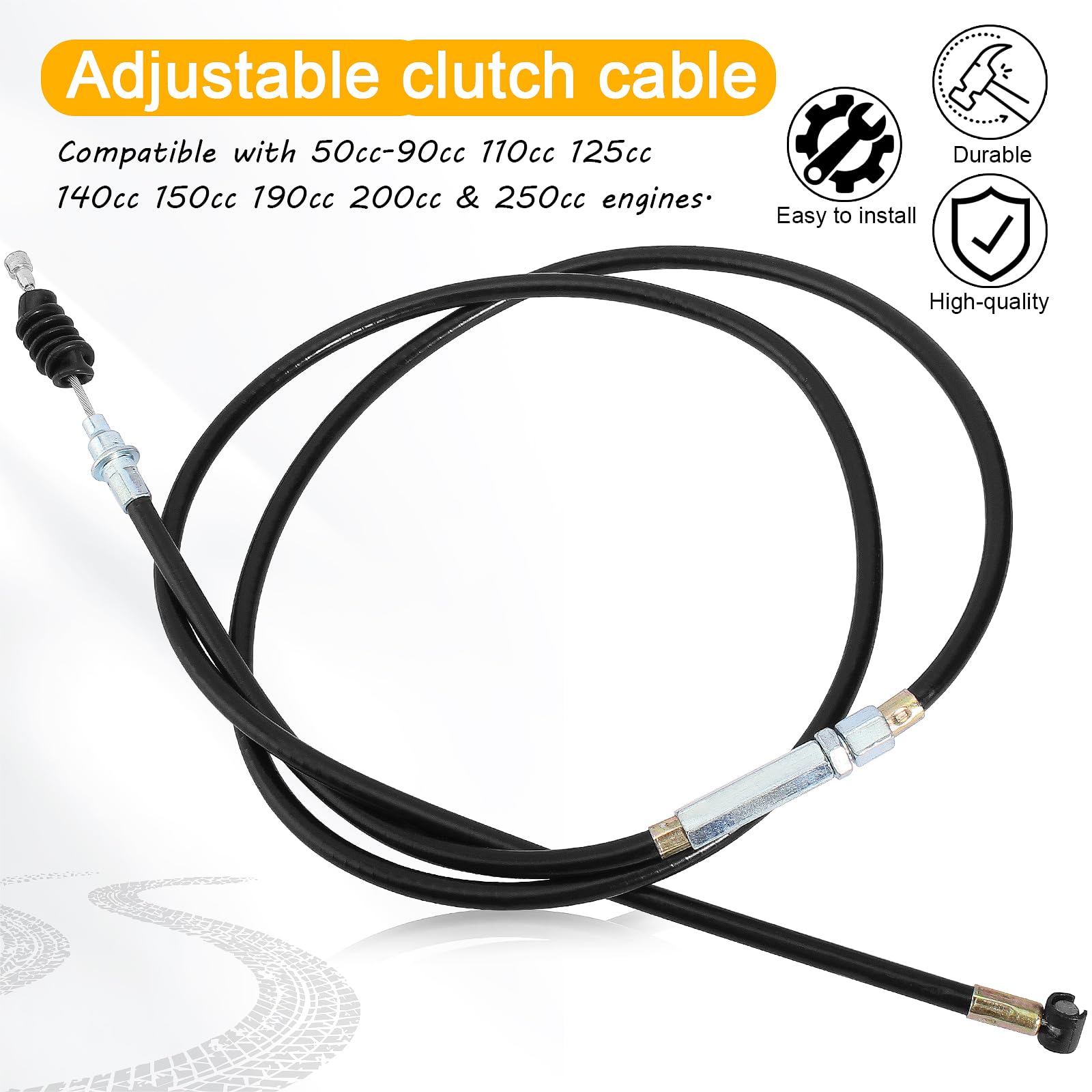 Cable de embrague ajustable negro de 50 pulgadas para 50 cc90 cc 110 cc 125 cc 140 cc 150 cc 200 cc 250 cc motocicleta ATV quad scooter Go Kart ciclomotor Pit Dirt Bike triciclo Buggy Apollo