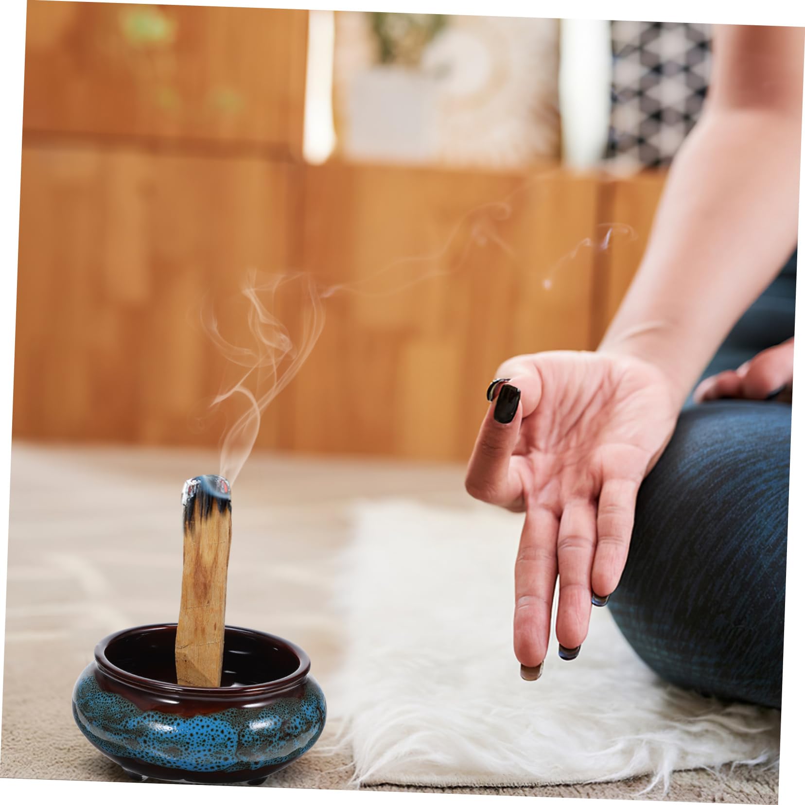 Cabilock Palitos Aromáticos de Madera de Palo Santo 50g, Incienso Natural Hogar, Uso Versátil, 3-5 Varillas