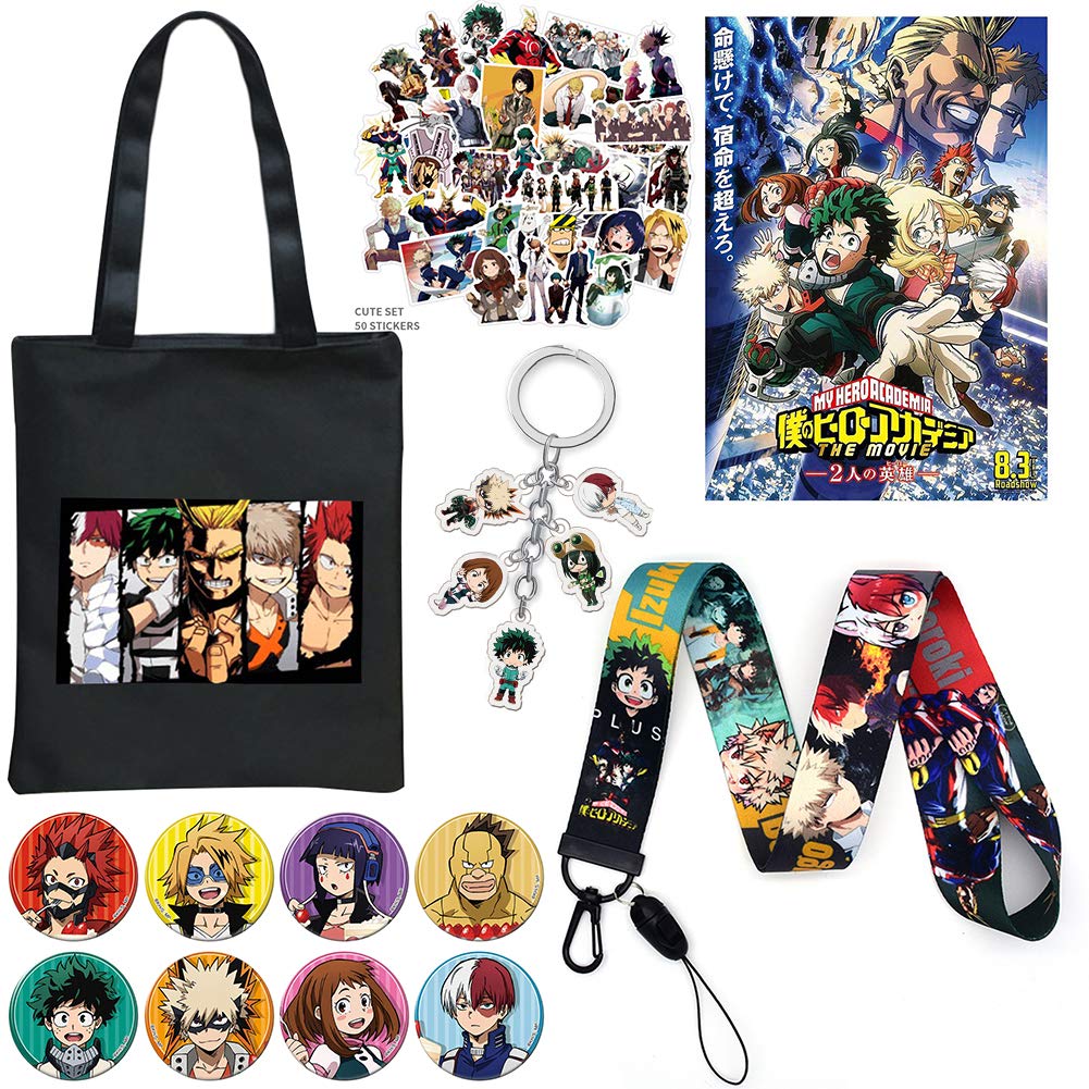 Amazon Co Jp Hippyt 人気アニメ 漫画 僕のヒーローアカデミア グッズセット ギフトパッケージ 福袋 Happy Bag 限定 キーホルダー バッジ 携帯ストラップ キャンバスバッグ ポスター ステッカー ラッキーバッグ 人気 スペシャルセット 多種類セット ギフト プレゼント