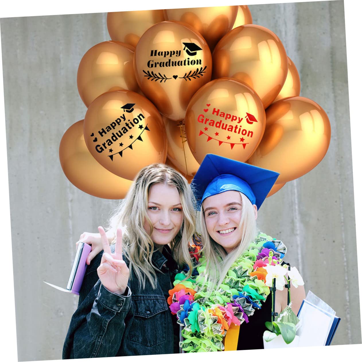 CIYODO Graduation Balloon Decal 18 Sheets Mixed Style Balloon Stickers for Graduation Party Pvc Material