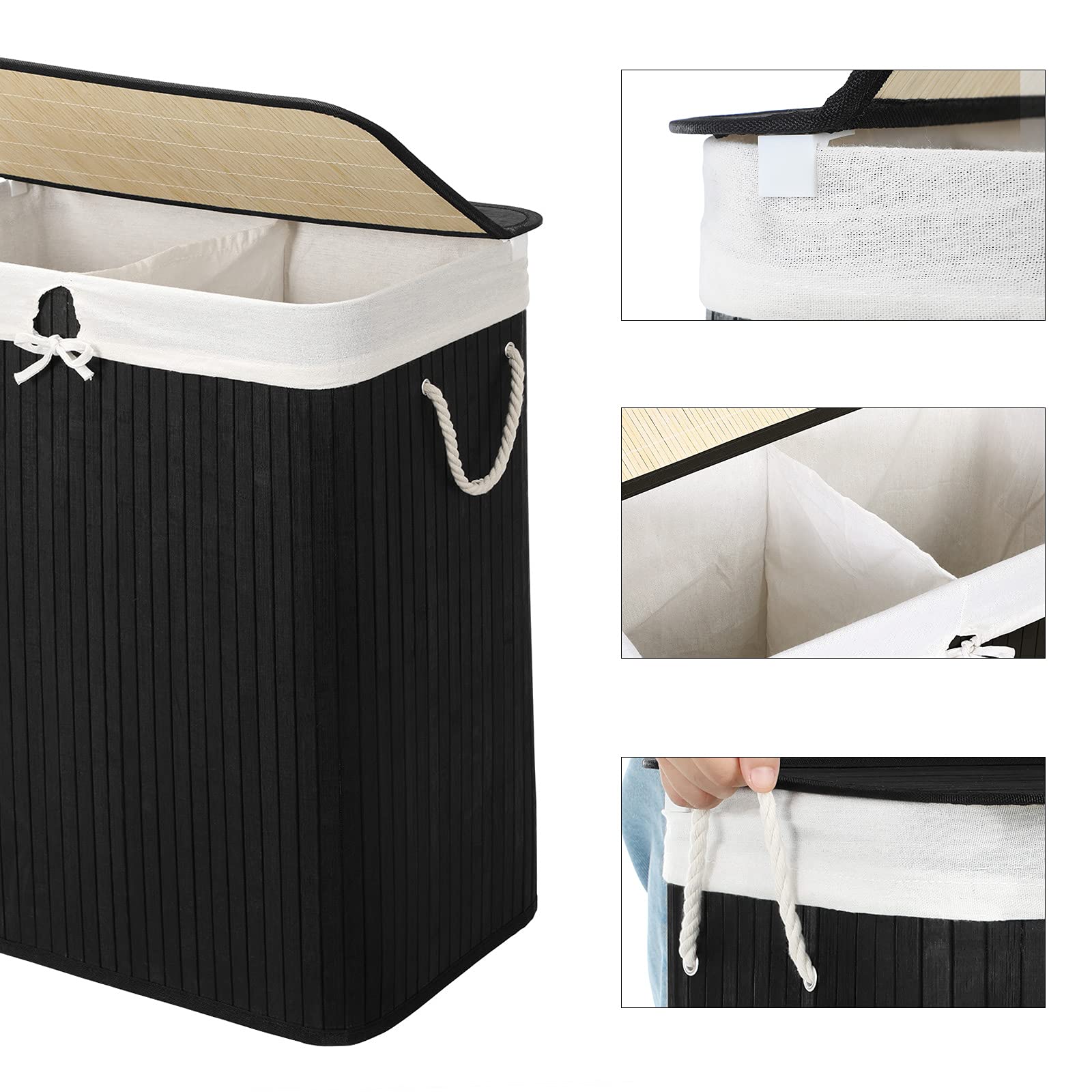 Songmics wasmand met deksel, 72 L | Wasmanden