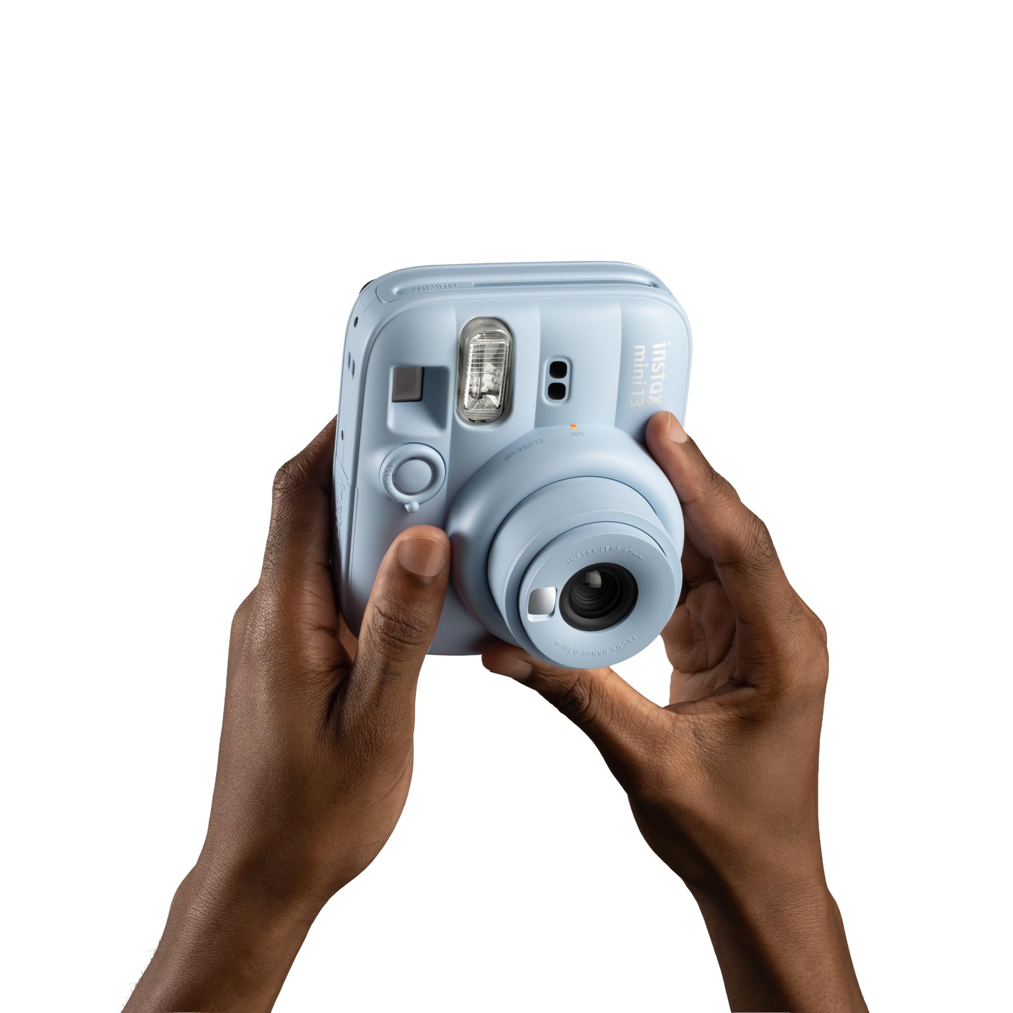 Appareil Photo instantané instax Mini 13 avec Flash Automatique intégré, Miroir pour Selfies intégré, Mode Gros Plan et retardateur, Bleu Glacé