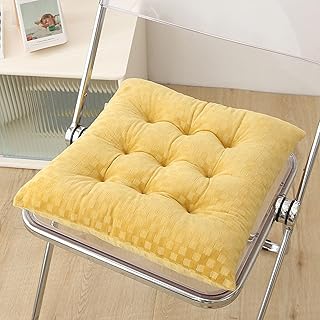 Juego De 2 Cojines Para Sillas De Comedor, Cómodos Cojines Para Sillas De Comedor, Cojines Para Sillas De Cocina Con Lazos Para Jardín, Sala De Estar, Jard(Size:45*45cm/17.71in*17.71in,Color:amarillo)