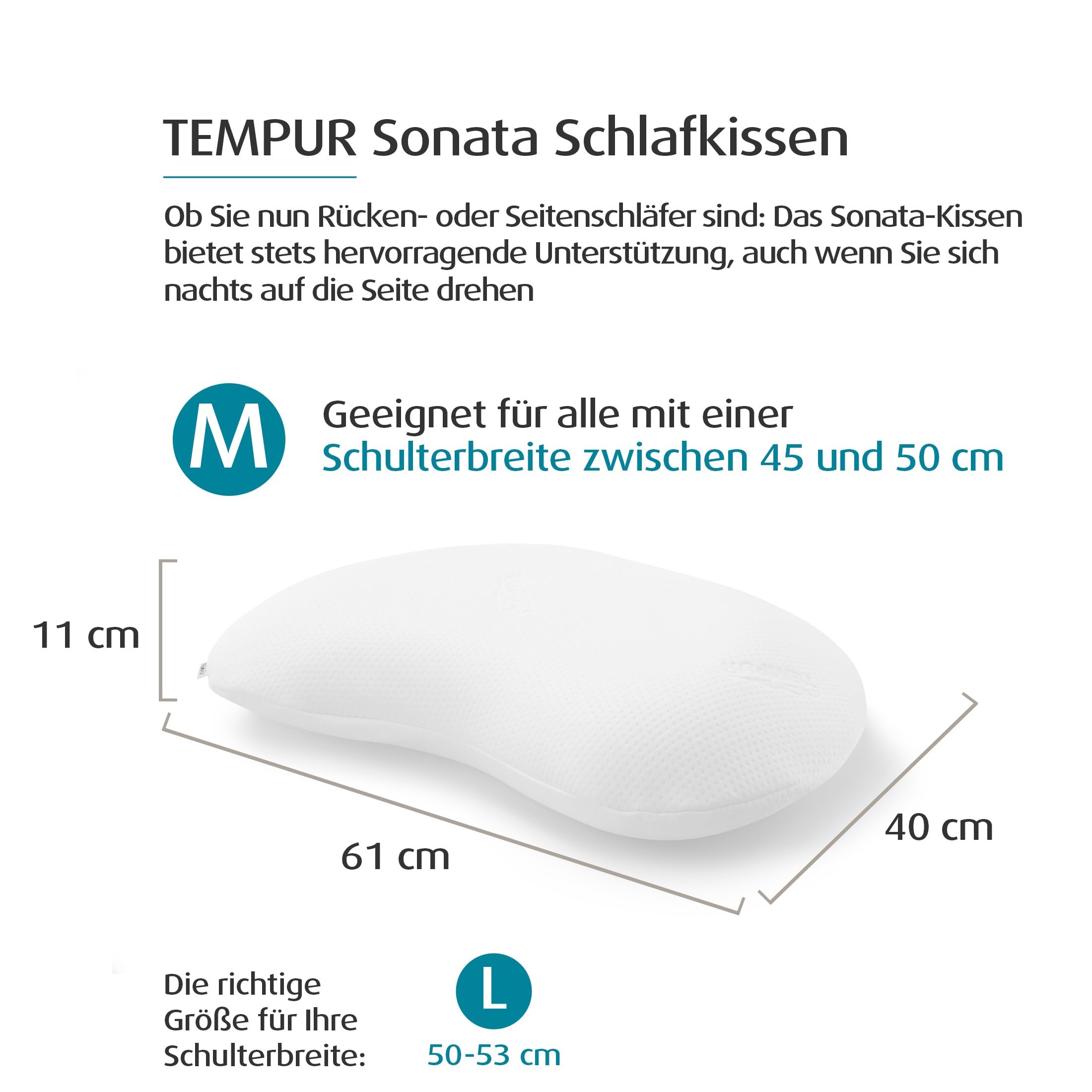 Tempur Sonata Sleeping Pillow S - Beige, Medium : Amazon.de: Home