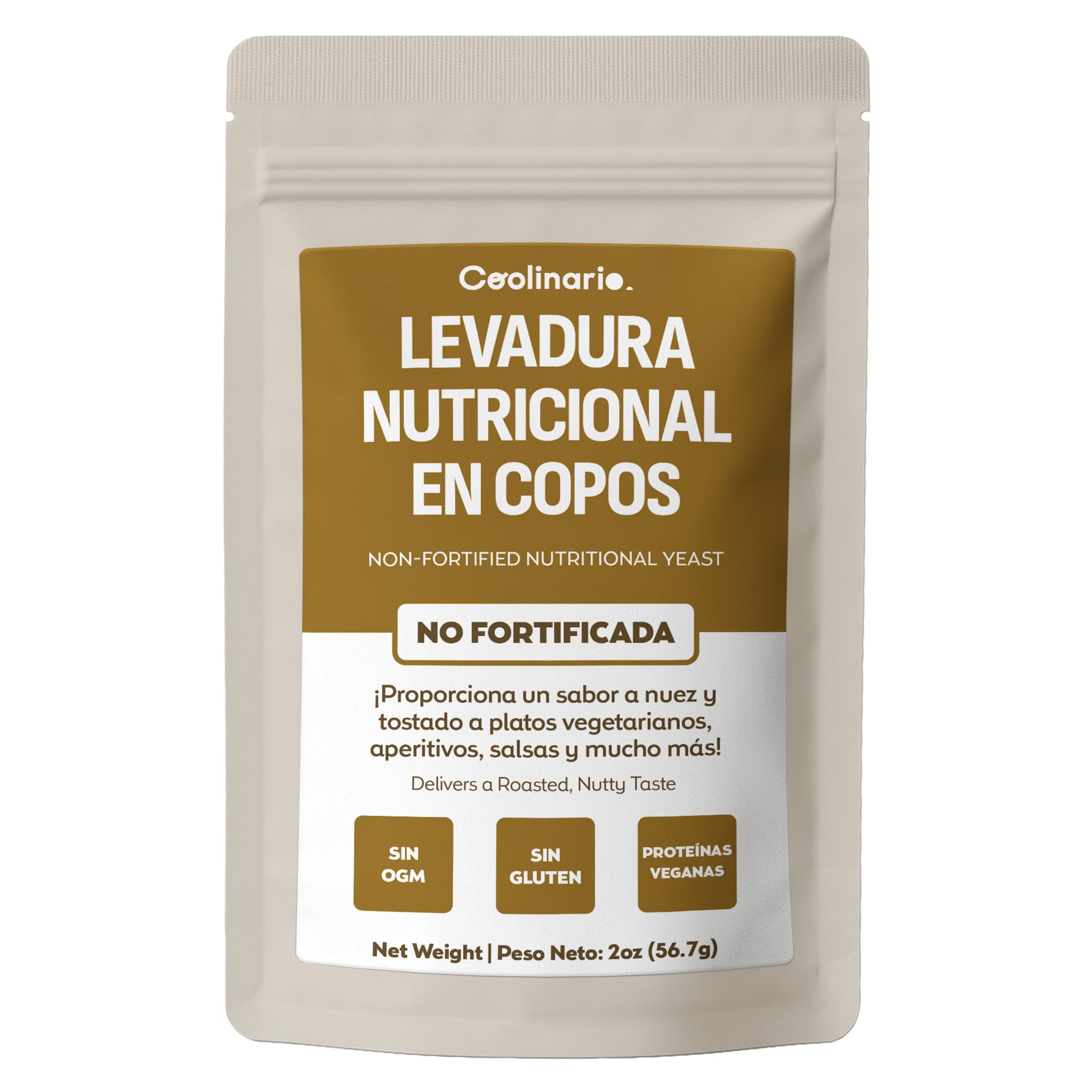 Coolinario Levadura Nutricional No Fortificada 56 g Condimento Vegano Alta Proteína Fibra Minerales