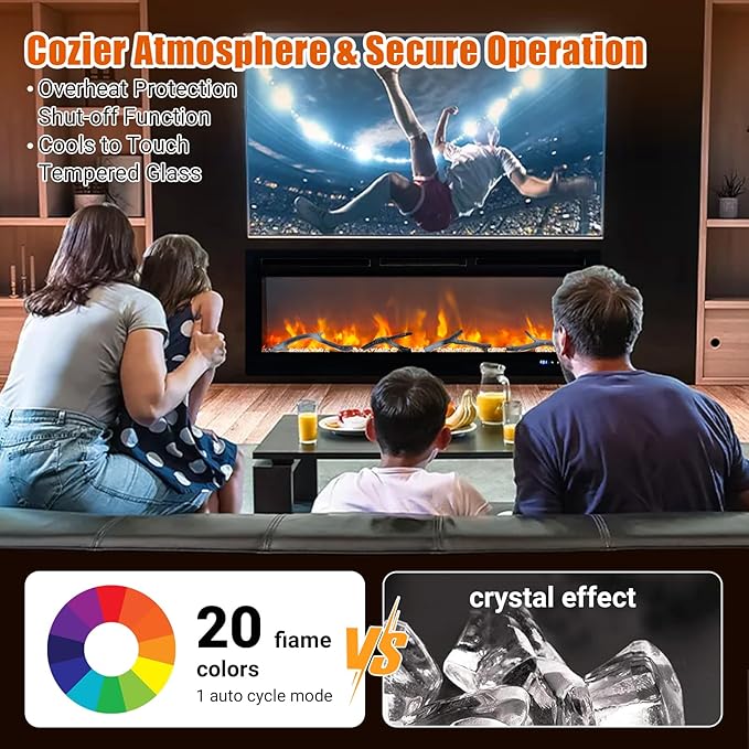 Chimenea Eléctrica 50" 1500W LED 12 Colores Control Remoto miniatura 3