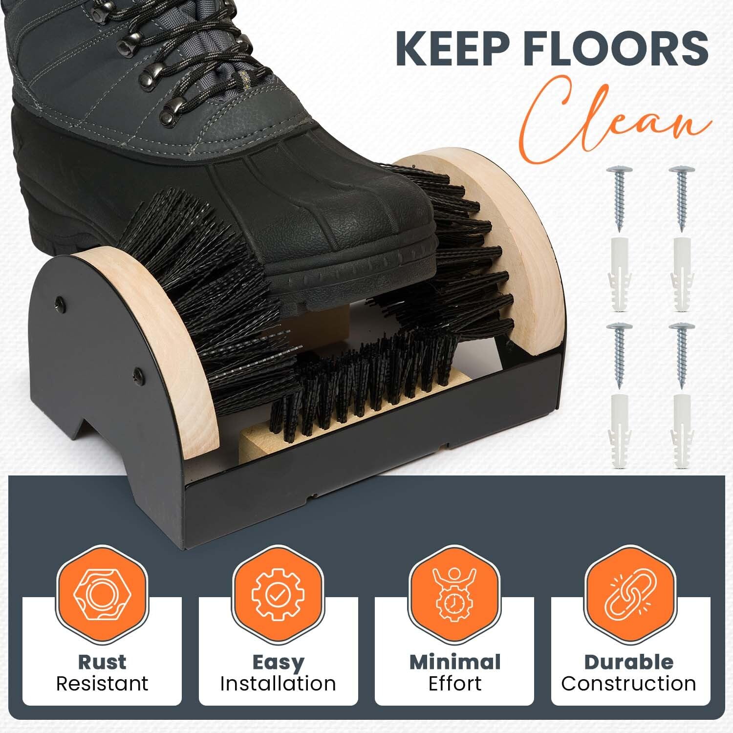Grattoir à Bottes Extérieur Robuste - Nettoyeur Boue Chaussures Avec Brosse - Idéal Jardin Et Entrée