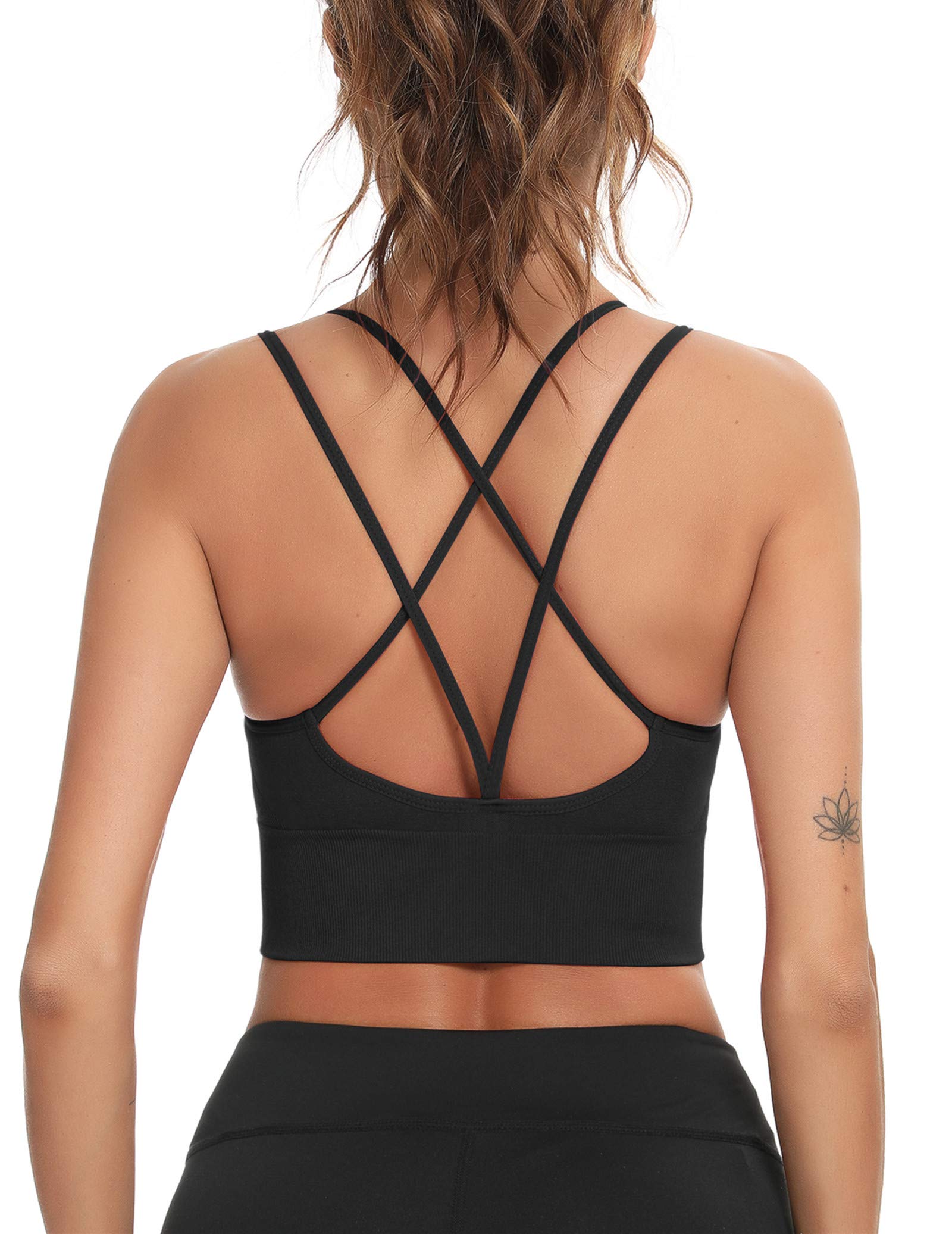 Enjoyoself Reggiseno da yoga da donna con cinturino per reggiseno sportivo da allenamento per fitness, corsa, atletica palestra