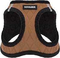 Best Pet Supplies Plush Reflective Harness for Small Medium Dogs Cats - Secure Step-In No-Pull Vest, Beige M