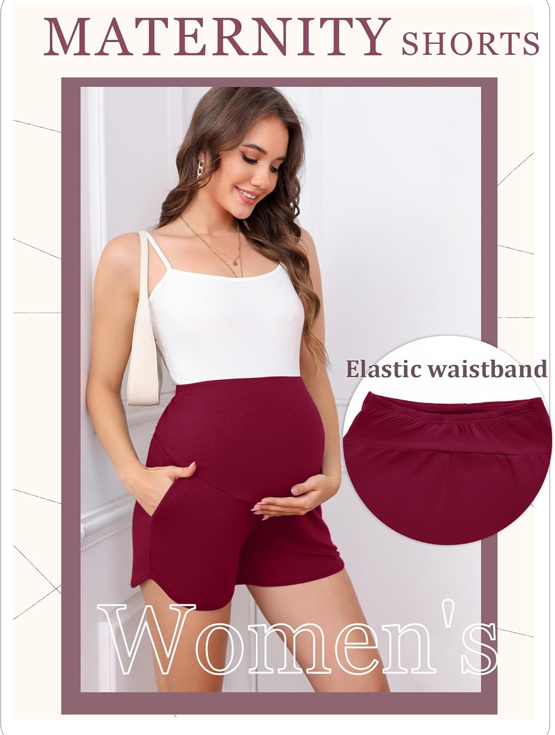 3 Pack Women's Maternity Shorts Over Belly Pregnancy Lounge Workout Running Casual Pajama with Pockets - Image 3