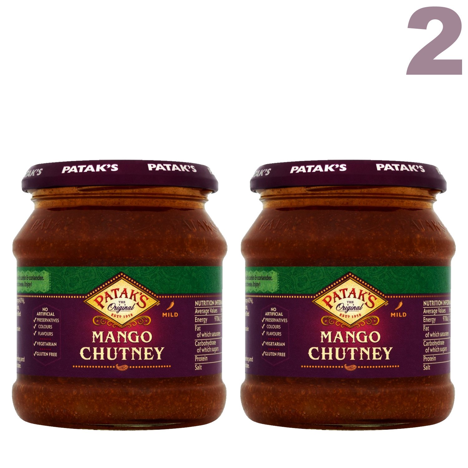 Patak's Mild Mango Chutney 2 x 340 g