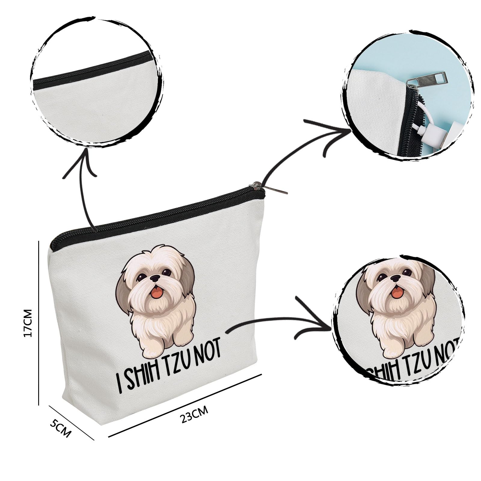 WZJHCL Mothers Day Gift For Shitzu Mom Makeup Pouch Bag Shih Tzu Lover Gift Shih Tzu Mama Cosmetic Kit Bag I Shih Tzu Not (Shih Tzu Not)