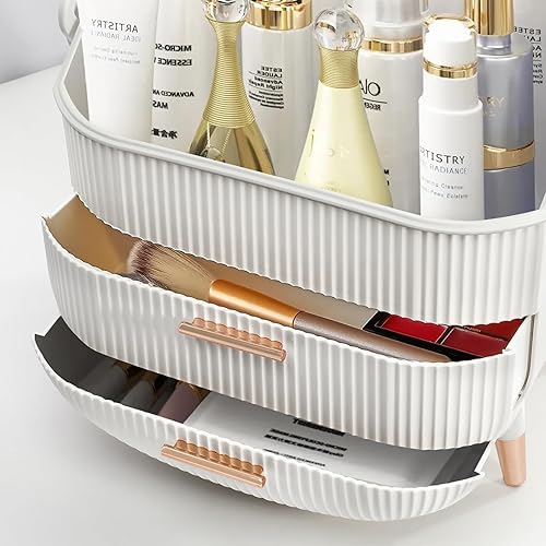 Miniatura 4 de Organizador de maquillaje para vanidad Organizador de cuidado de la piel para tocador de encimera de baño, vitrina cosmética caja de almacenamiento