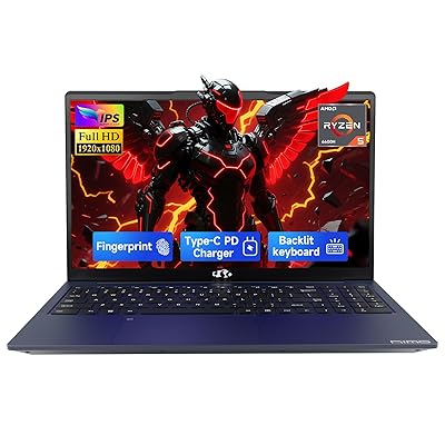 NIMO 15.6" IPS FHD-Gaming-Laptop,AMD Ryzen 5 6600H 16GB DDR5 RAM 512GB SSD (Beat i5-1335U, 6 Cores Up to 4.5GHz) AMD Radeon 660M GPU-Computer with 100W Type-C Backlit Keyboard Fingerprint