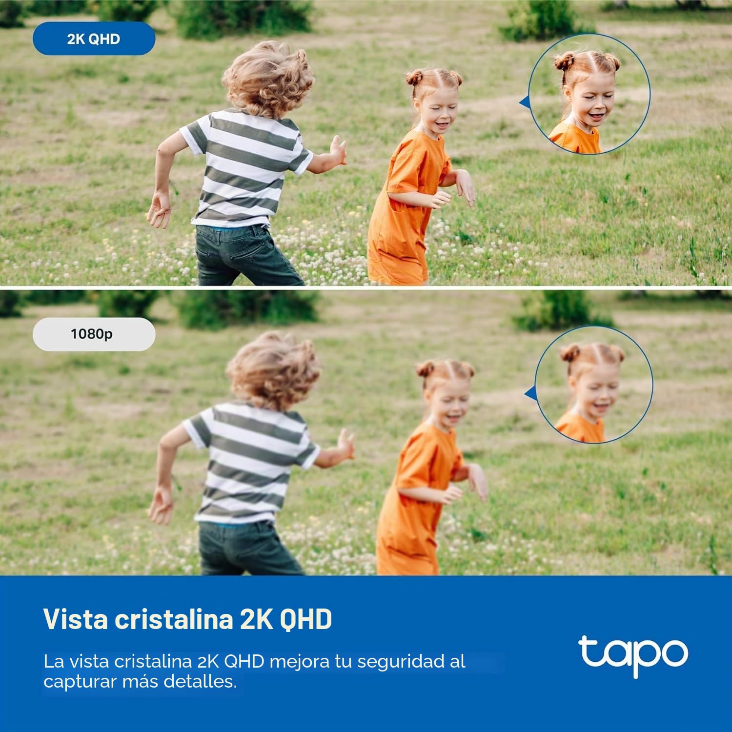 Tapo by TP-Link 2K QHD Cámara de Seguridad Interior/Exterior, visión Nocturna a Color, detección Gratuita de Personas/Mascotas/vehículos, Monitor de bebé, Almacenamiento Local/en la Nube, IP66, Doble