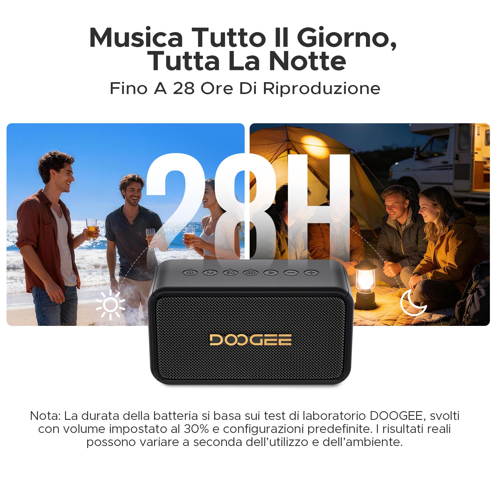 Field Rush Cassa Musica, Altoparlante Portatile Con Microfono, Suono Potente, Batteria A Lunga Autonomia, Resistente, Ideale Per Giardino, Campeggio E Uso Domestico - Nero