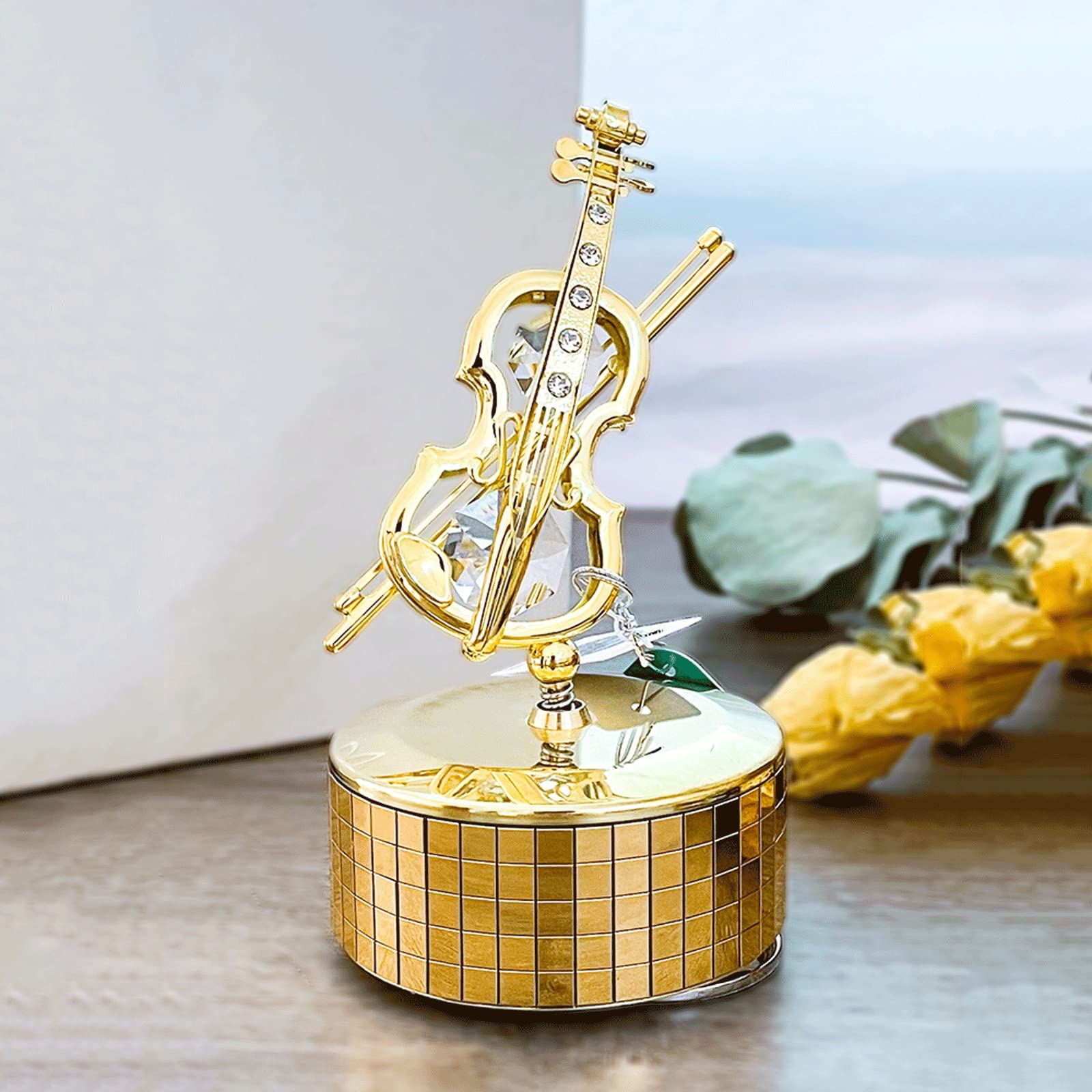 SUNESA Carillon Violino Piano Music Box Music Box di Natale Regalo di Compleanno Regali da Donna Uomo Scatole di Musica Carillon e Carillon con Statuetta (Color : A)