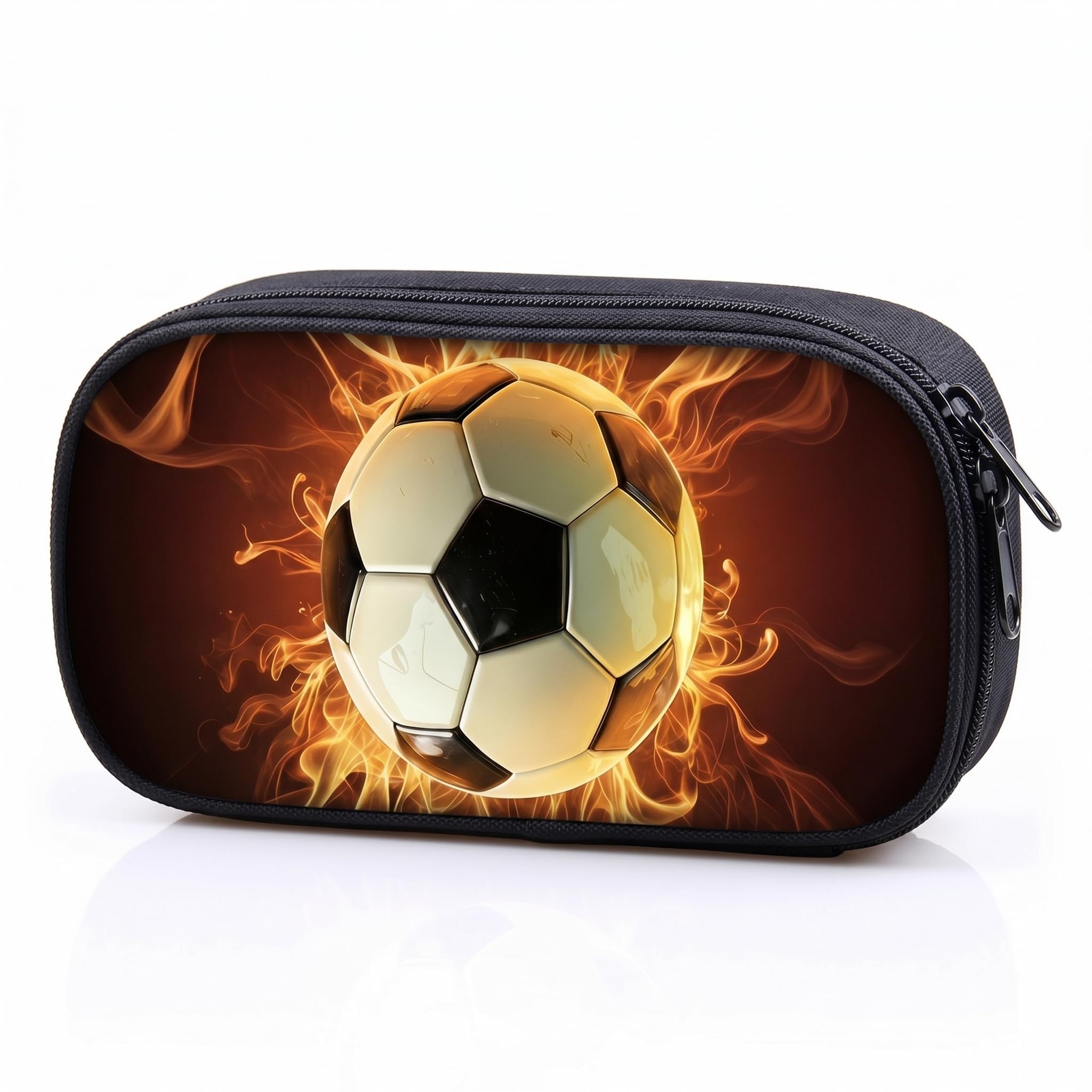DINSAGE Pencil Case for Boys,Black Football School Pencil Cases, Large Capacity Special Pencilcase with Zipper,Big Compartments Aesthetic Pencils Box for Kids,Back to School Plain Supplies