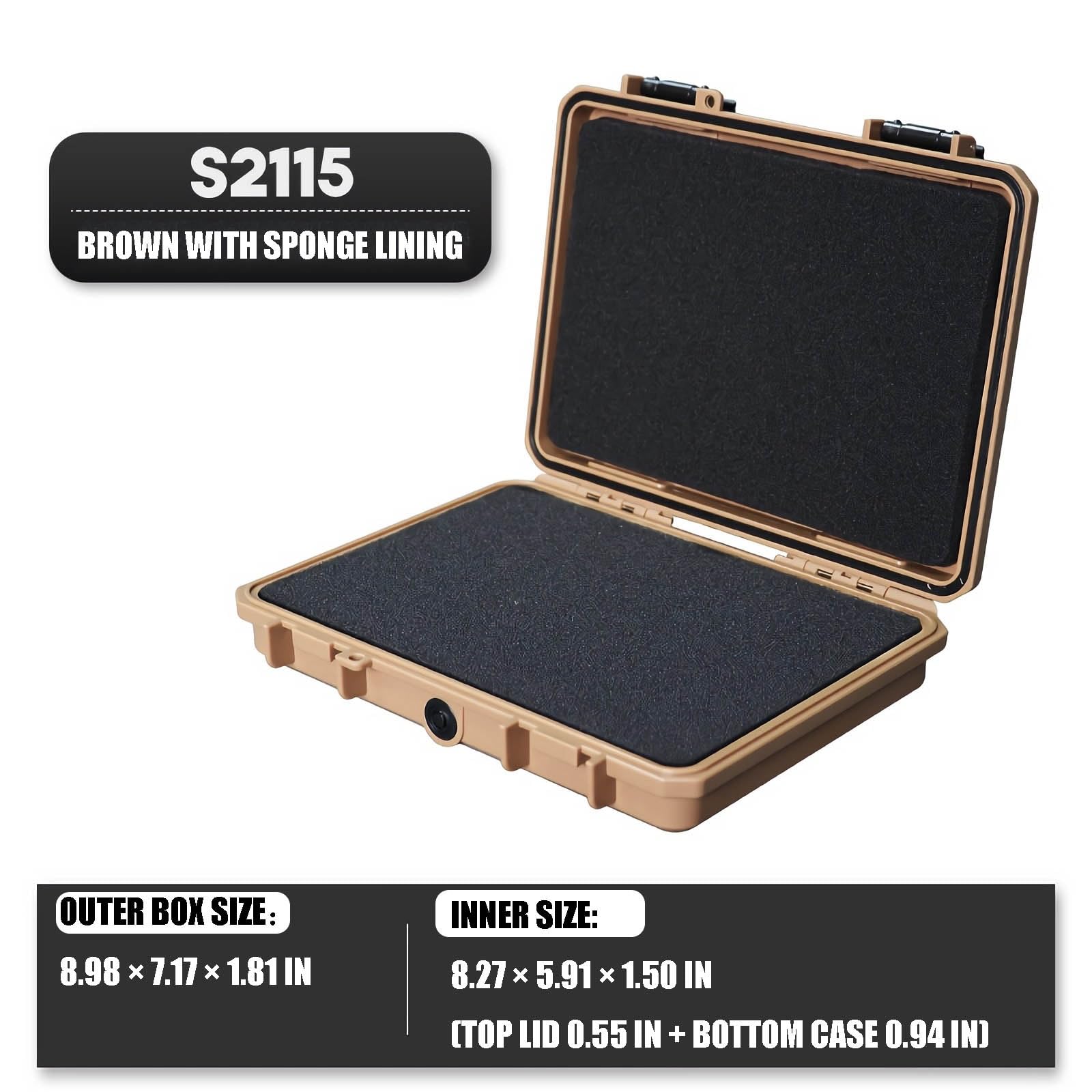 Custodia Rigida, Custodia Protettiva Portatile Impermeabile per Fotocamera da 9 X 7 X 1,8 Pollici Con Schiuma Personalizzabile, Adatta All'uso di Droni, Fotocamere e Attrezzature(Brown)
