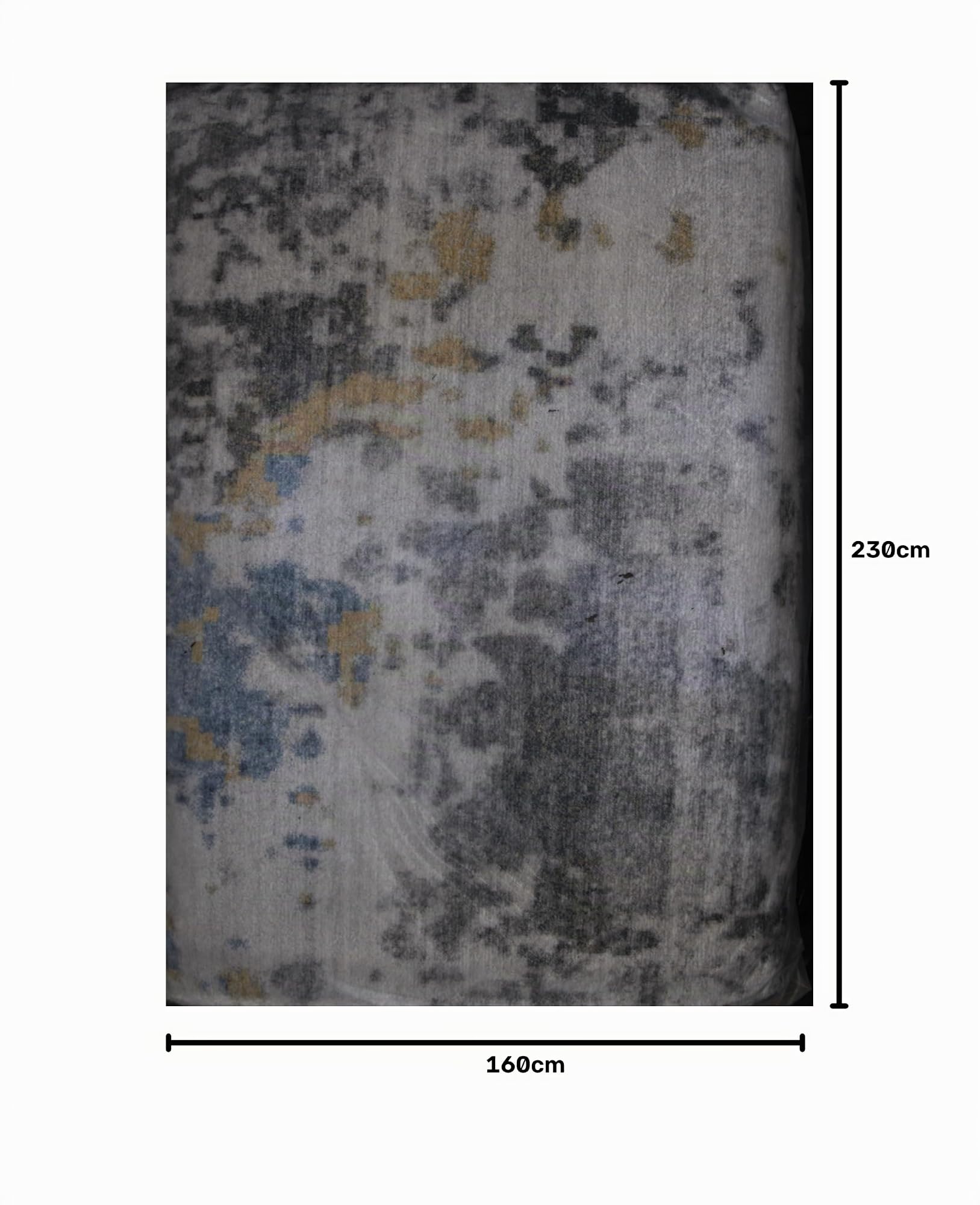 SOANNY Alfombra 160x230 cm, Moderno Abstracto, Super Suave, Lavable, Antideslizante, Azul Marino-Dorado