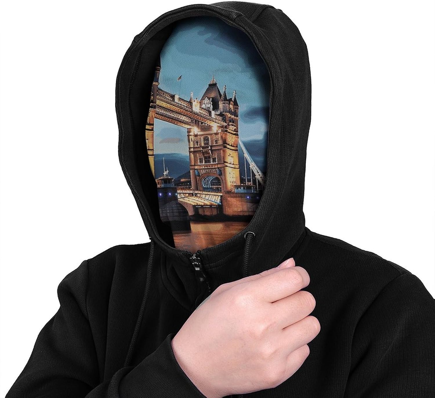 Tower Bridge in London Face Shielding Protection for Women, Funny Cooling Mask for Men, Breathable Full Head Mask for Outdoor, Full Face Cover for Cycling, Windproof Hood Cover White image 4