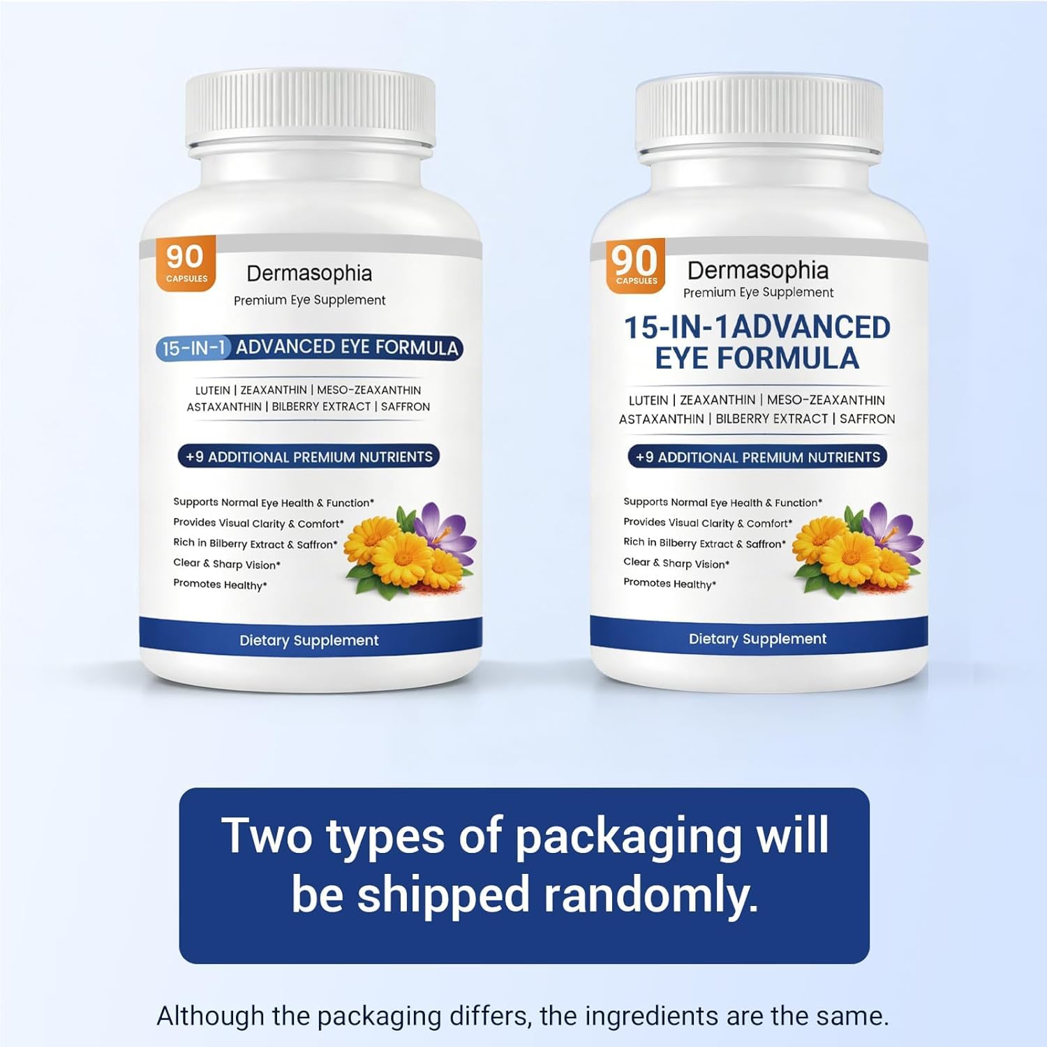 Eye Formula, 15-in-1 Advanced Eye Formula 90 Ct with Lutein, Zeaxanthin, Bilberry, and Saffron - Carotenoid Complex for Eye Health, Easy-to-Swallow Capsules — Amazon image 9