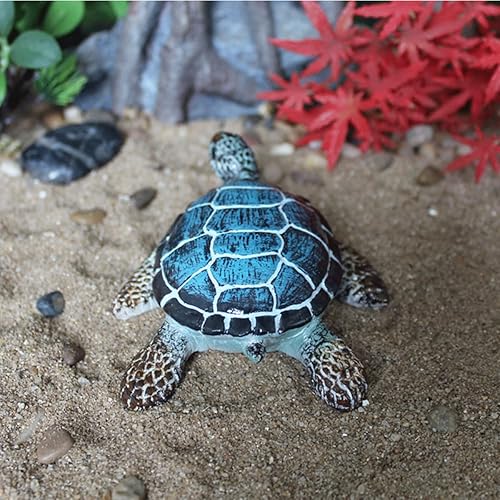 Miniatura 6 de Estatua de tortuga marina azul, estanque de jardín al aire libre, piscina, acuario, pecera, decoración de pecera, figura de escultura de tortuga de