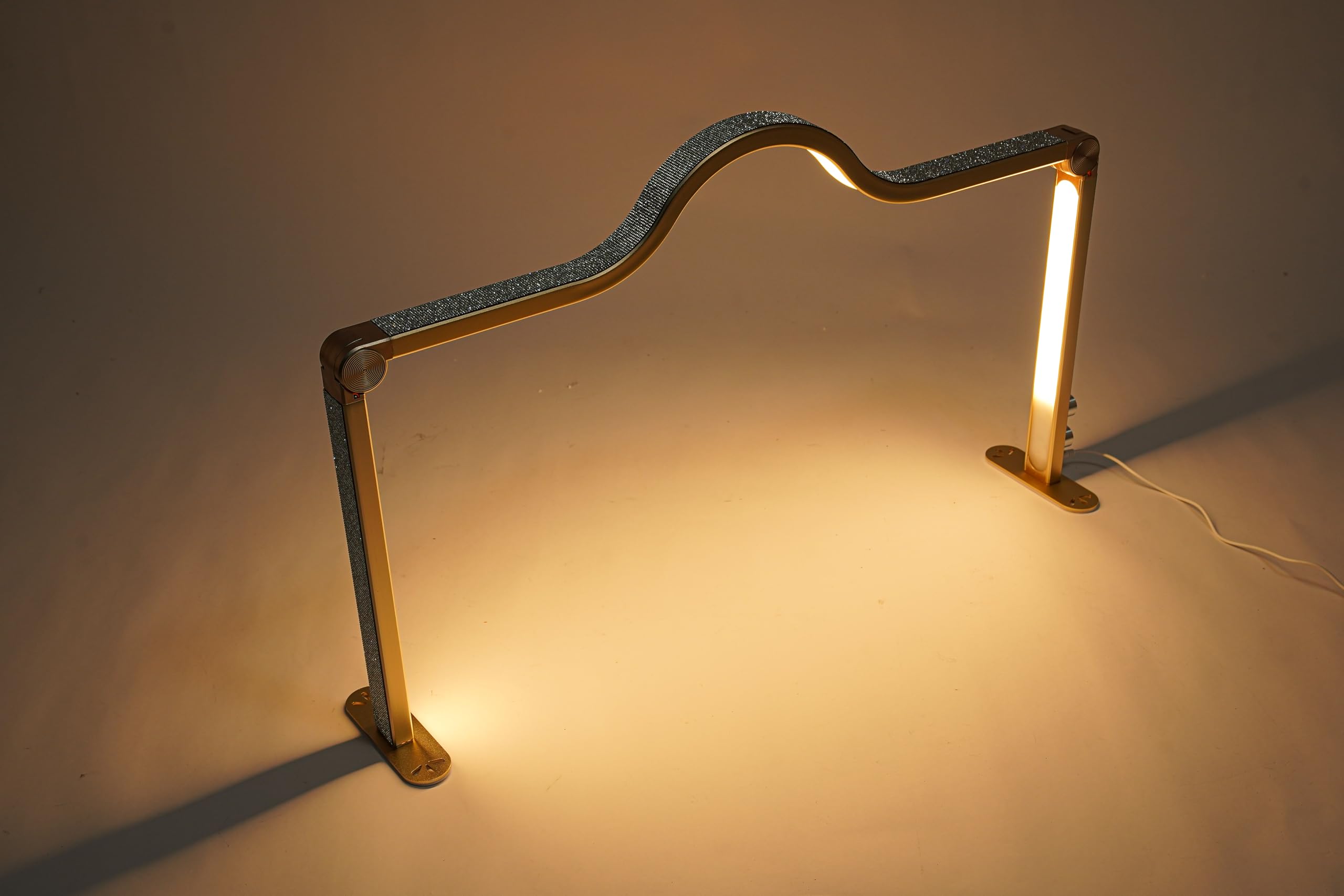 Halbmondlicht für Nägel LED Tischlampe 48W Wimpernlicht Nagel-Schreibtischlampe Maniküre Tisch Lampe Dimmbar 3000K-6000K Faltbare LED Nageltisch Lampe für Schönheit Wimpern (Gold)