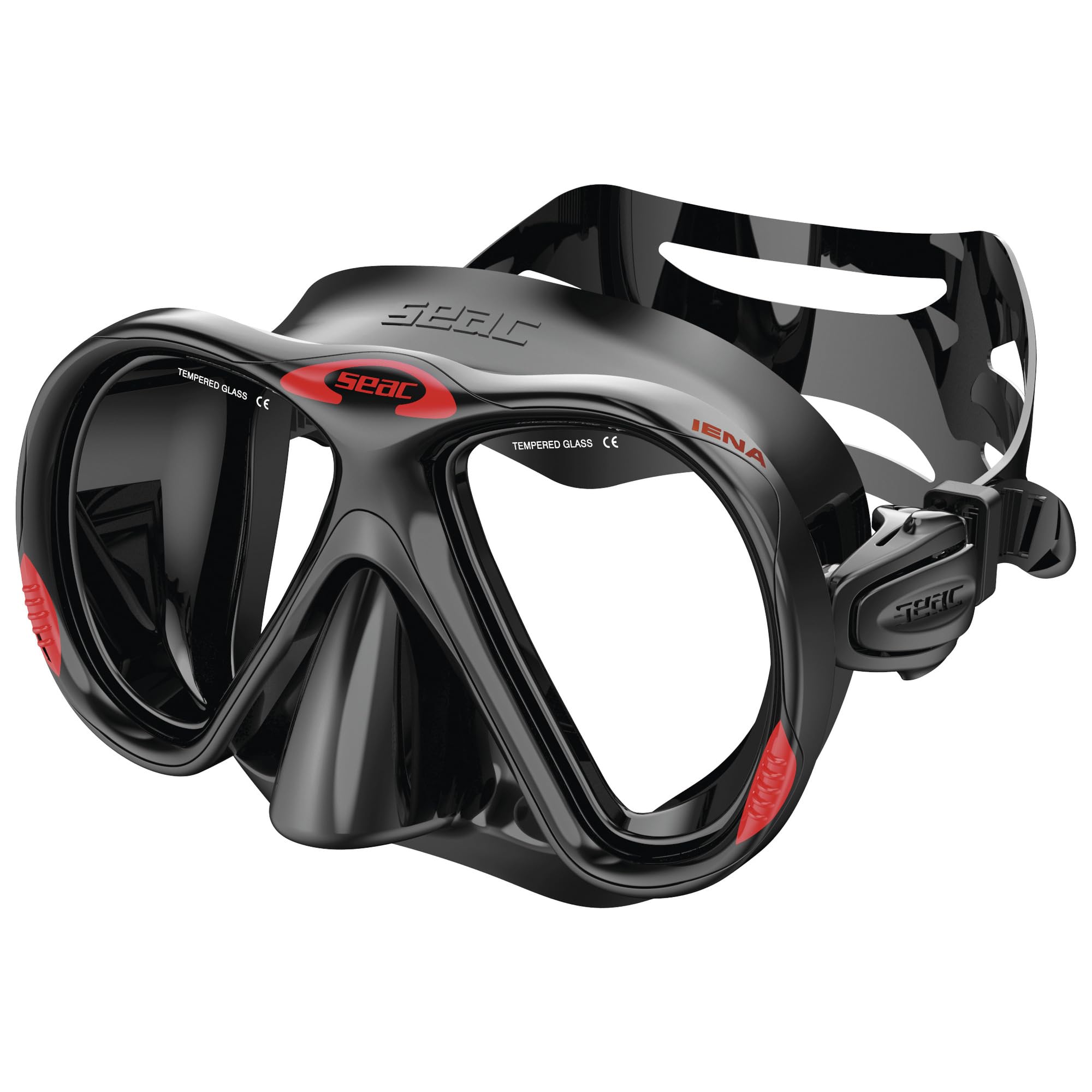 SEAC Iena – Silicone Snorkeling Mask, Dual 3 mm Tempered Glass Lenses, Quick Adjustment
