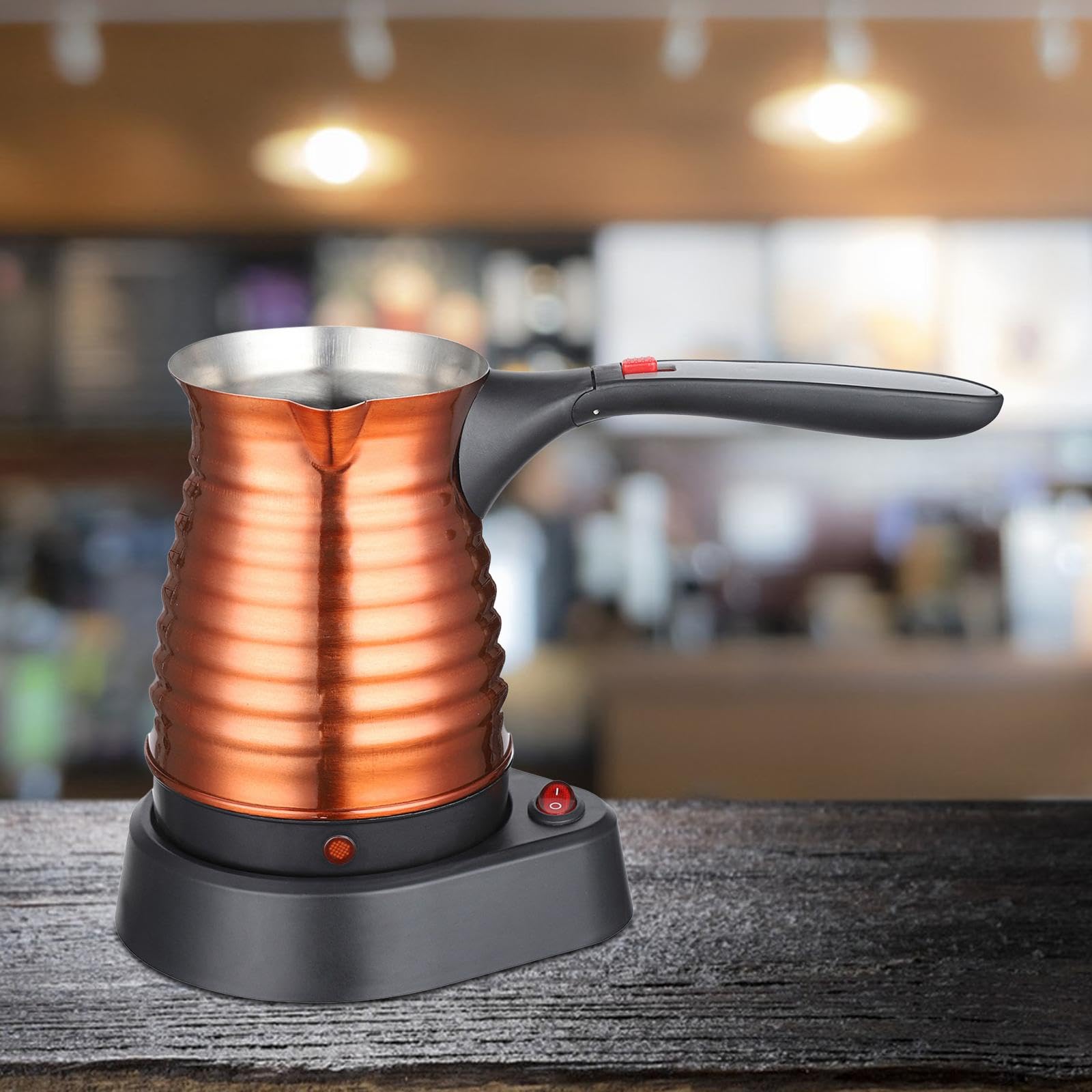 Caffettiera Elettrica in Acciaio Inox Caraffa Latte da 500ml con Manico Lungo Bollitore Turco caffè Riscaldatore Multifunzione Adatta per Casa Regalo