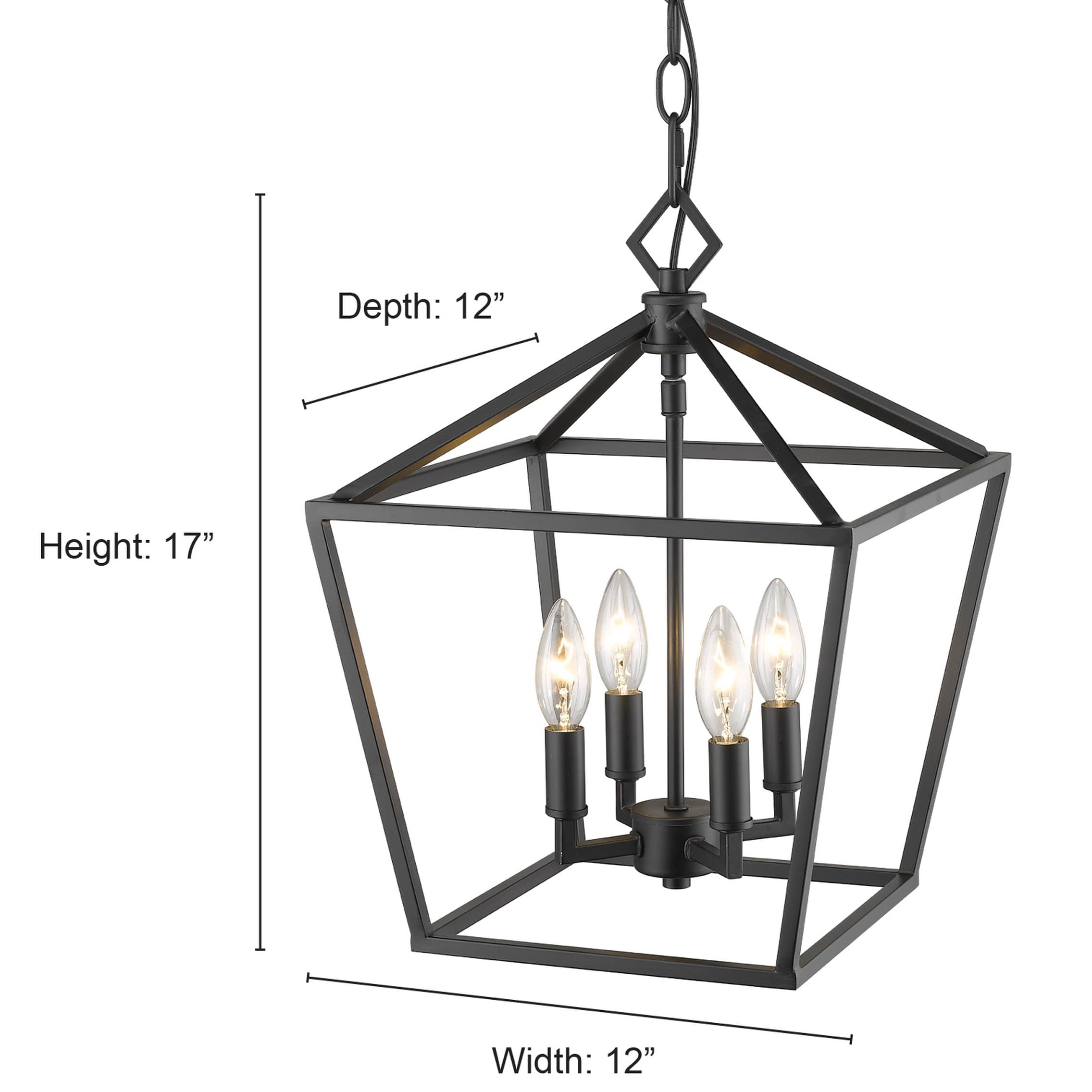 ML Lighting 3234-MB Four Light Pendant, Black - Amazon.com