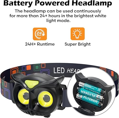 Miniatura 4 de Lsnisni Paquete de 2 faros delanteros para niños, lámpara de cabeza LED con 4 modos, IPX5 impermeable para la frente, linterna de cabeza para