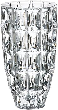 Czech Bohemian Crystal Glass Vase 11-Height Diamond Design Decorative Gift Elegant Centerpiece Classic Flower Vase Wedding Birthday Housewarming Anniversary