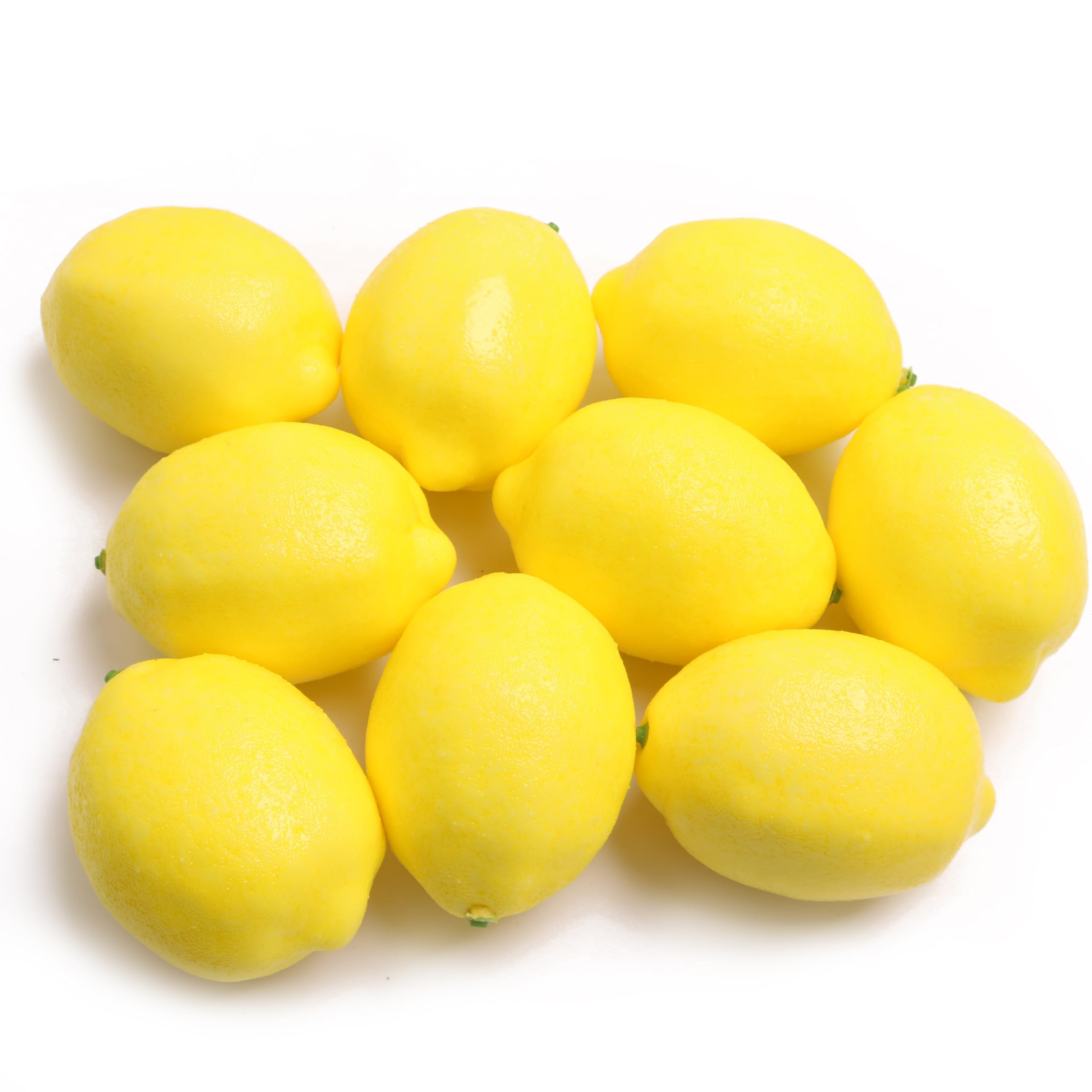 caiyjhao 9PCS Yellow Simulation Lemon Fake Fruit Artificial Lemon Realistic Fruit Ornaments Kitchen Table Home Decoration Summer Party Photography