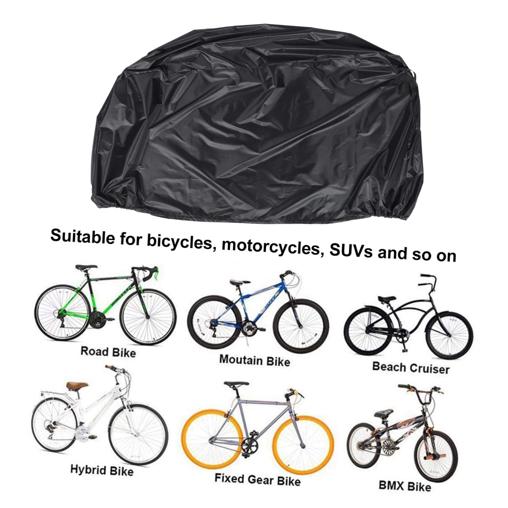 Toyvian Copertura Per Biciclette Bicicletta Copertina Montagna Etichetta Coperture Copribiciclette Per Rimessaggio Esterno Protettore Copri Bici Nero Panno Oxford