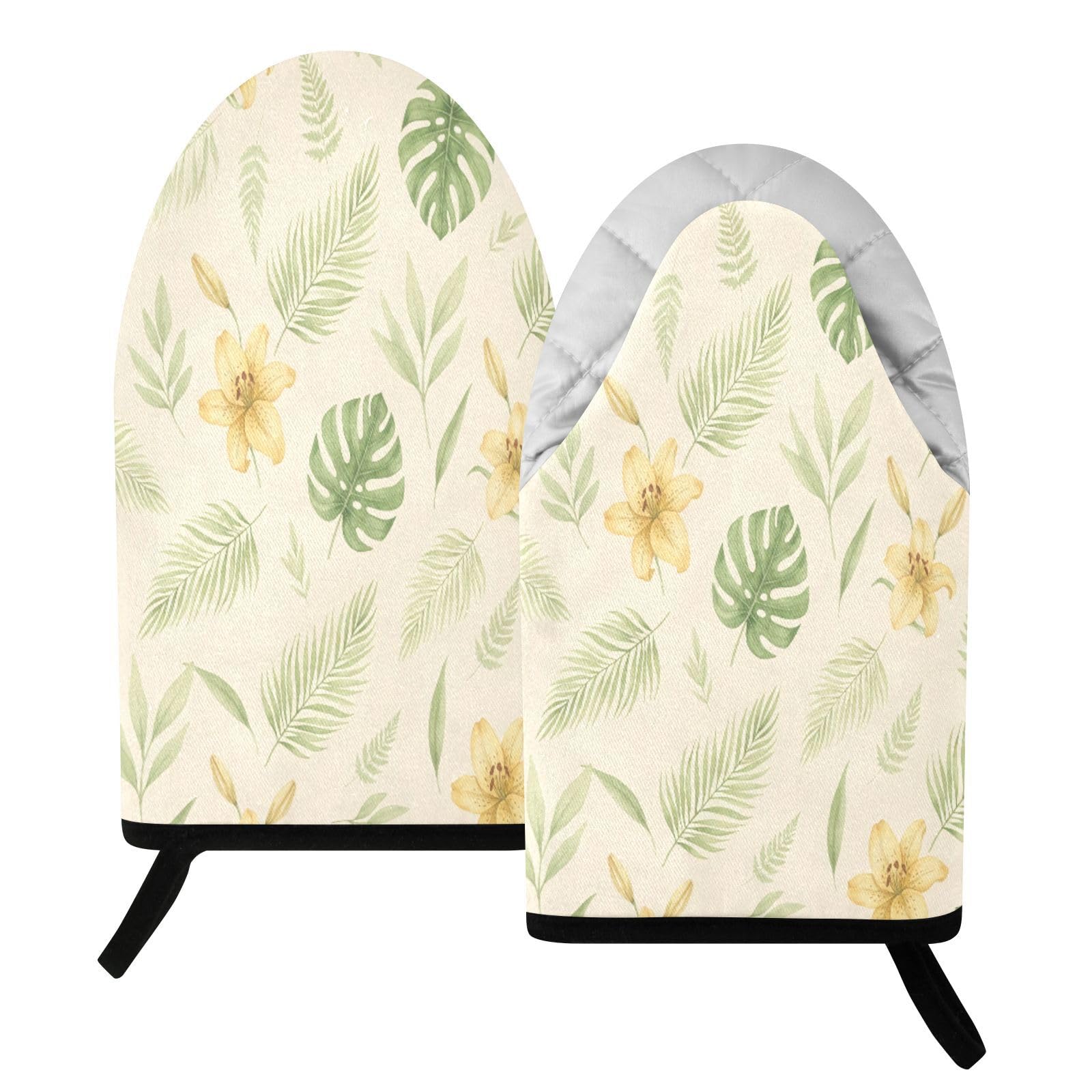 BURSTDDY Leaves Oven Mitt,Heat Resistant Kitchen Mitts for Cooking