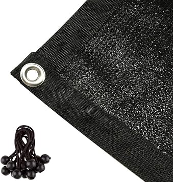 90% Sunblock Shade Panel Fabric Shade Cloth with Grommets for for Pergola/Patio/Garden Shade Panel 6 ft x 8 ft, Black