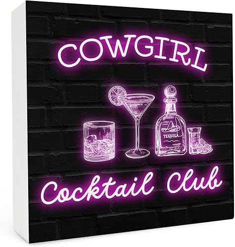 Miniatura 11 de Letrero de Caja de Madera de Martini, 5x5 Pulgadas, Extra Dirty Please, Decoración de Cóctel, Decoración de Carrito de Bar Casero, Estante de Mesa