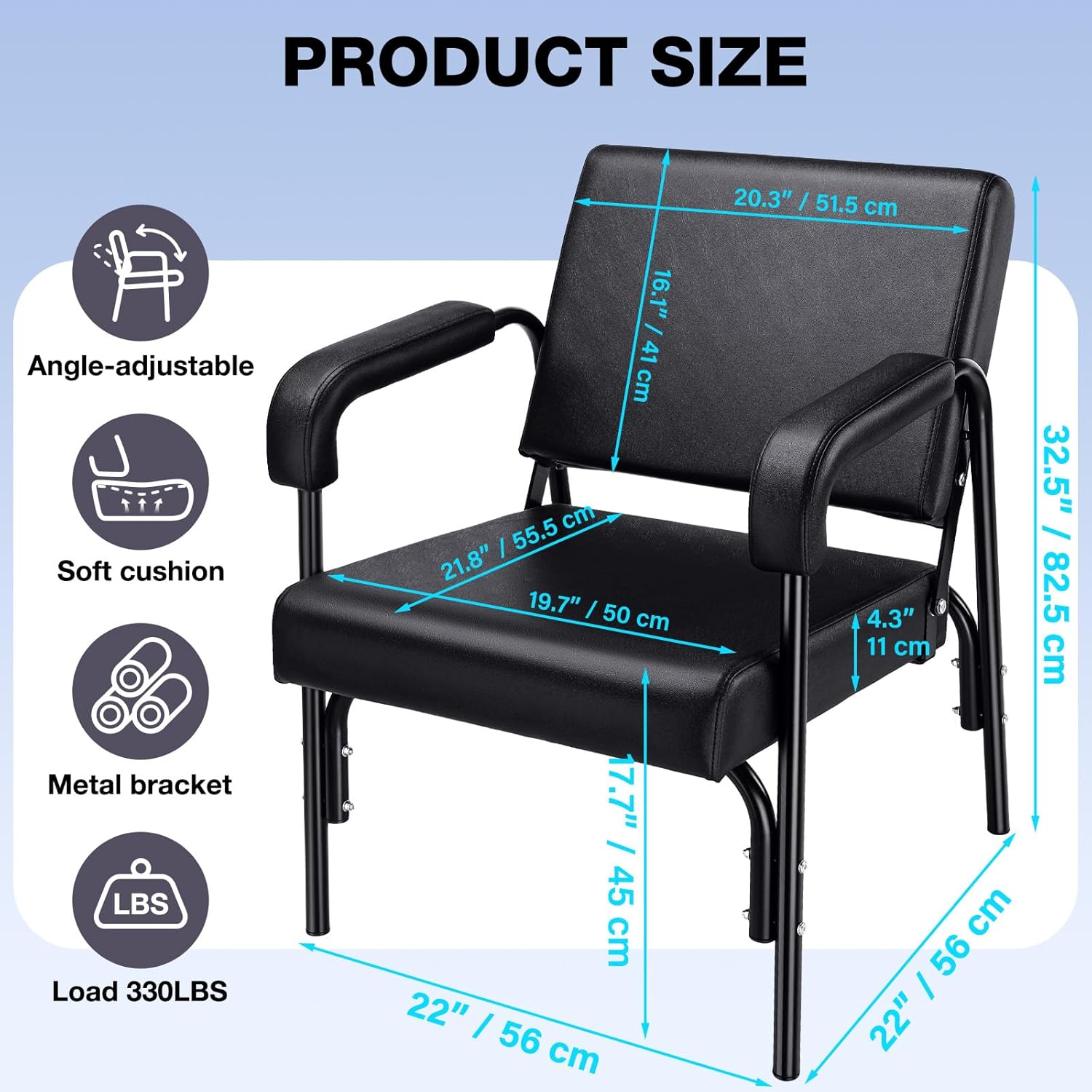 Salon Shampoo Chair Auto Reclining with Thick Cushions, Heavy Duty Shampoo Bowl Chairs for Salon Comfortable Hair Washing Chair for Home, Professional Spa Beauty Equipment for Hair Stylists, Barbers