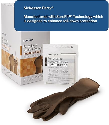 Miniatura 3 de McKesson Perry Disposable Sterile Pair Latex Surgical Glove Extended Cuff Length