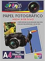 Off Paper 63, Papel Fotográfico, Inkjet, A4, High Adesivo 135 g, Multicor, Pacote de 20