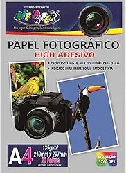 Off Paper 63, Papel Fotográfico, Inkjet, A4, High Adesivo 135 g, Multicor, Pacote de 20