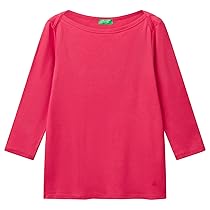 United Colors of Benetton Maglia M, L 3GA2E16A1 T-Shirt, Rosso, L Donna