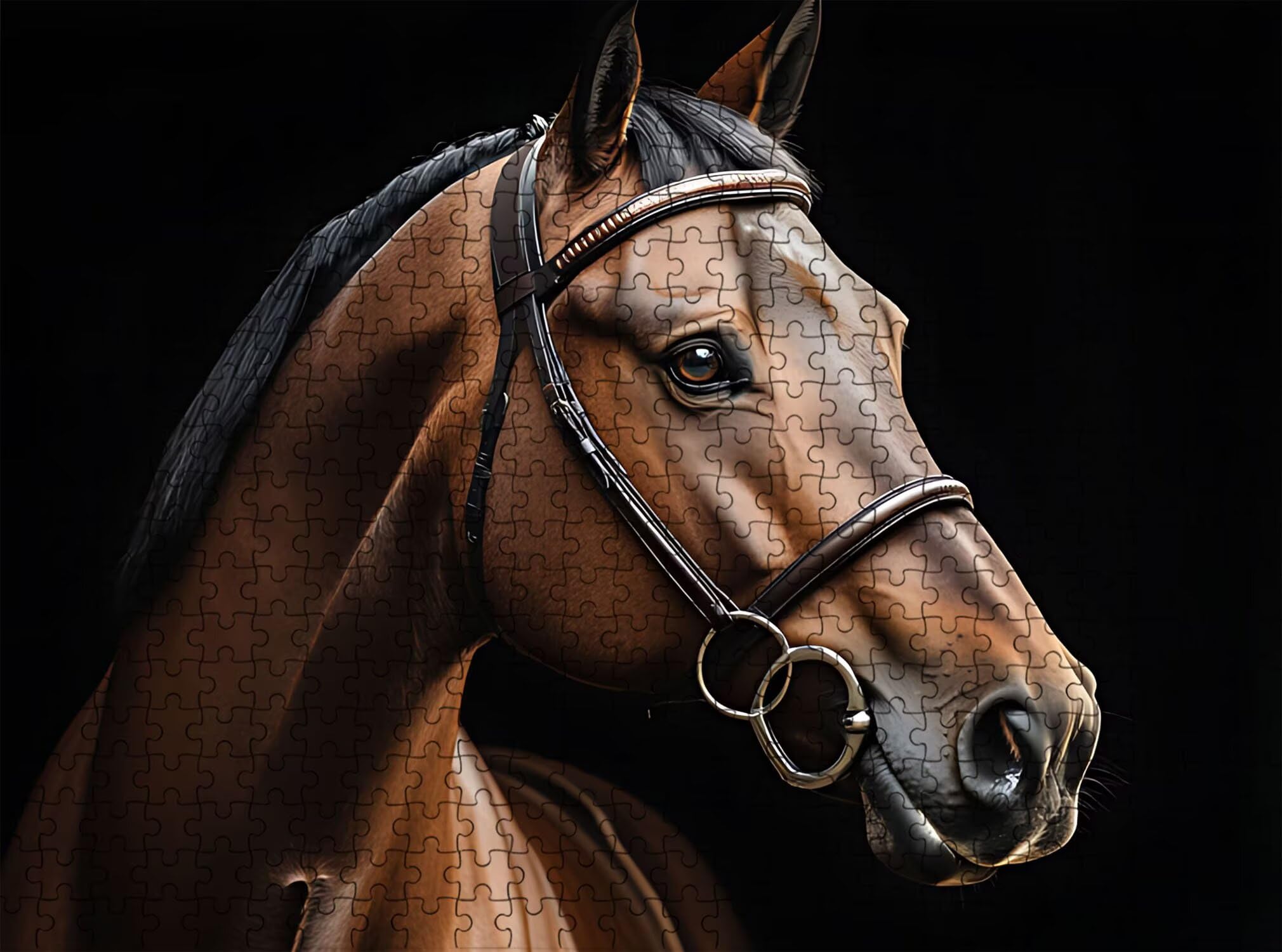 cavallo animale domestico Puzzle 1500 Pezzi per Adulti, Puzzle in Legno -Collezione Classica con Poster Incluso - Sfida di Concentrazione e Passatempo Antistress, Gioco per Famiglia, 87 x 57 cm f0-650