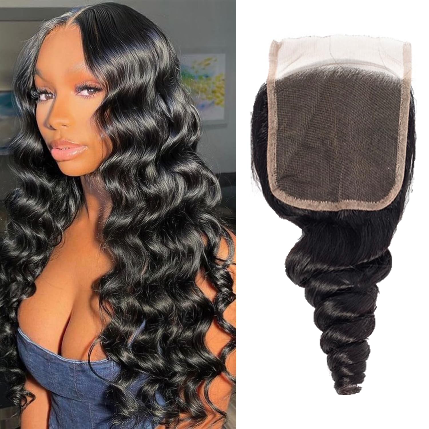 4x4 Transparent HD Lace Closure Loose Wave Human Hair Closure 10 Inch Invisible Ultra-thin 4x4 Lace Closure Brazilian Raw Virgin Human Hair Pre