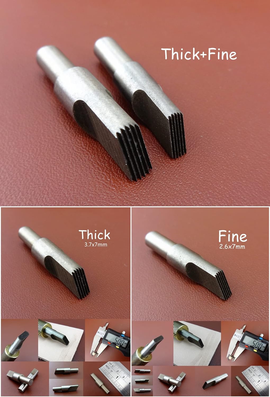 2pcs Leather Craft Swivel Carving Knife Cutter Filigree Hair Dotted Line Blade Head Tool