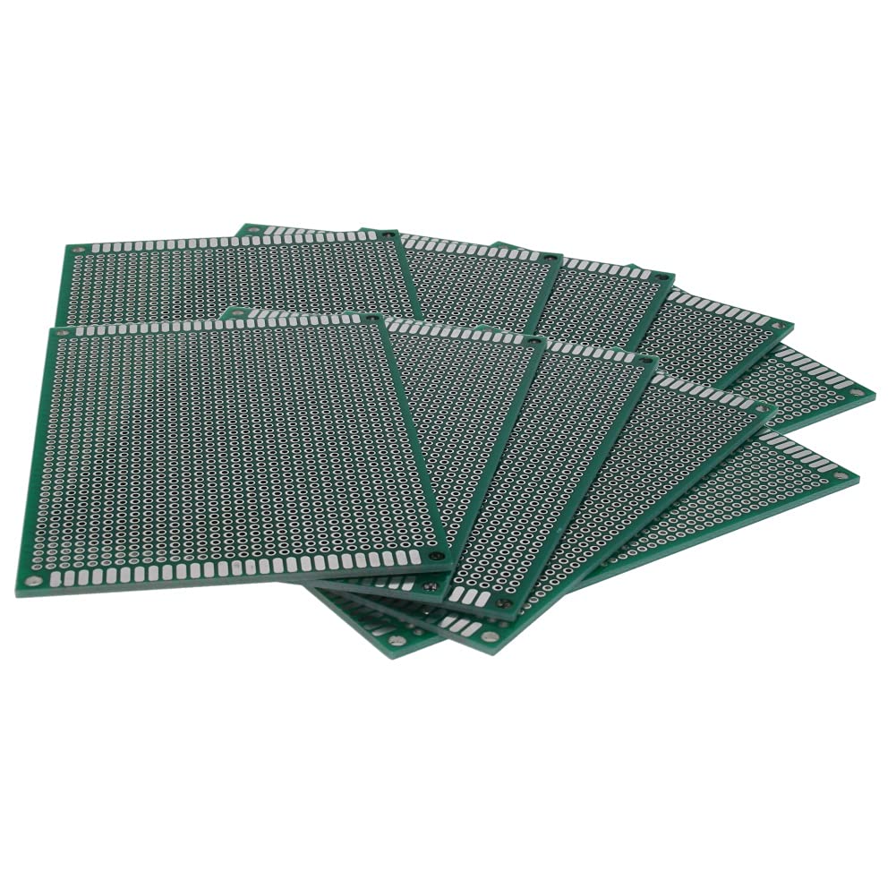 Heyiarbeit Lot de 10 cartes de prototypage de circuit imprimé double face 80 x 120 mm PCB pour projets électroniques de soudure