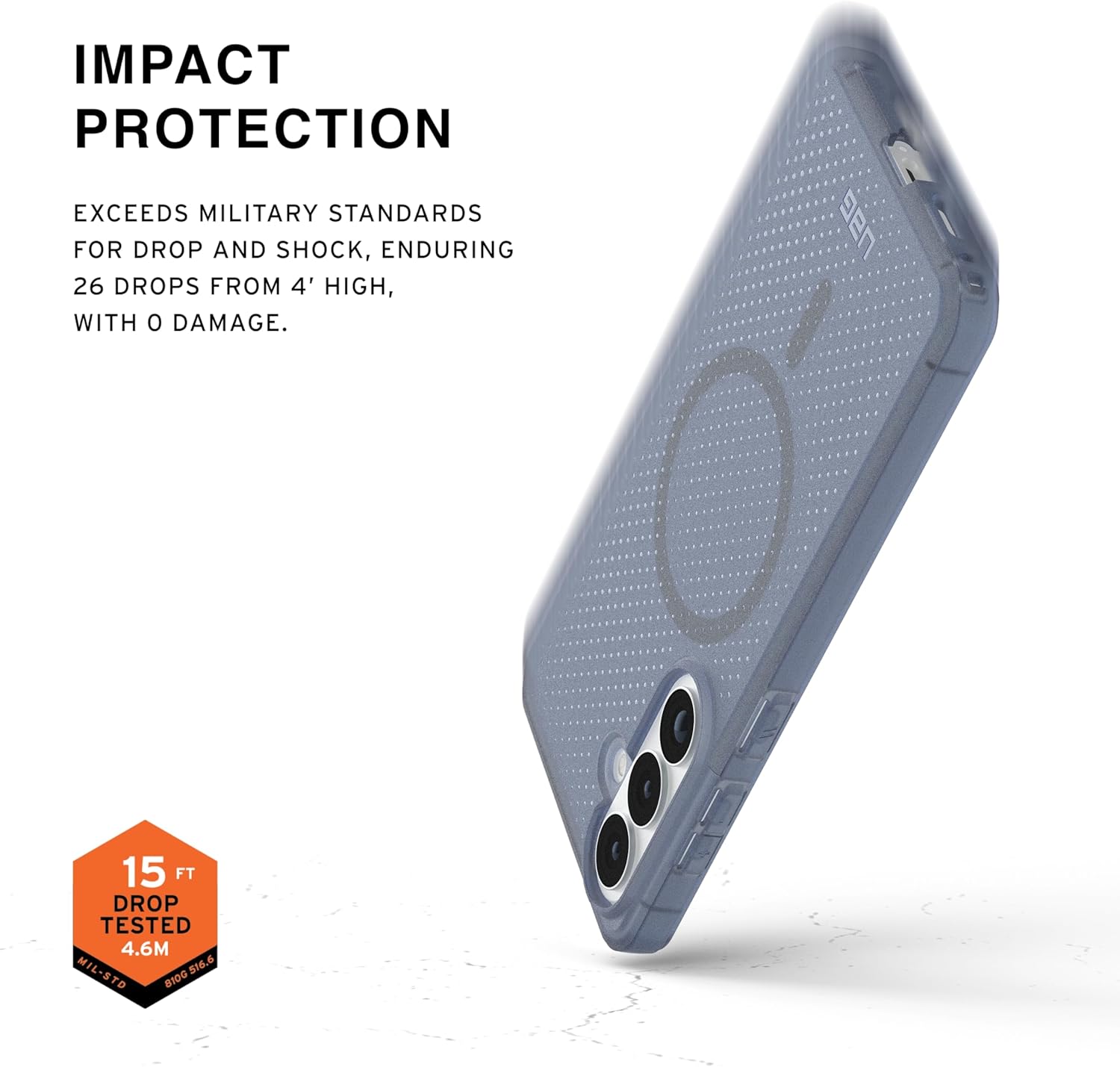 URBAN ARMOR GEAR UAG for Samsung Galaxy S26 Plus Case 6.7" Dot - Magnetic Charging Compatible Transparent Rugged Military Drop Tested Protective Cover, Cloud Blue