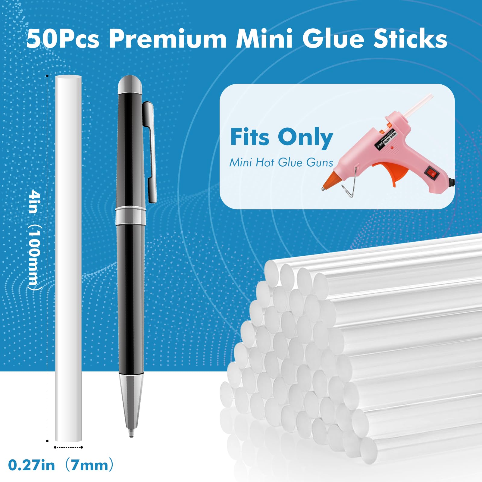 Mini Hot Glue Sticks, 4