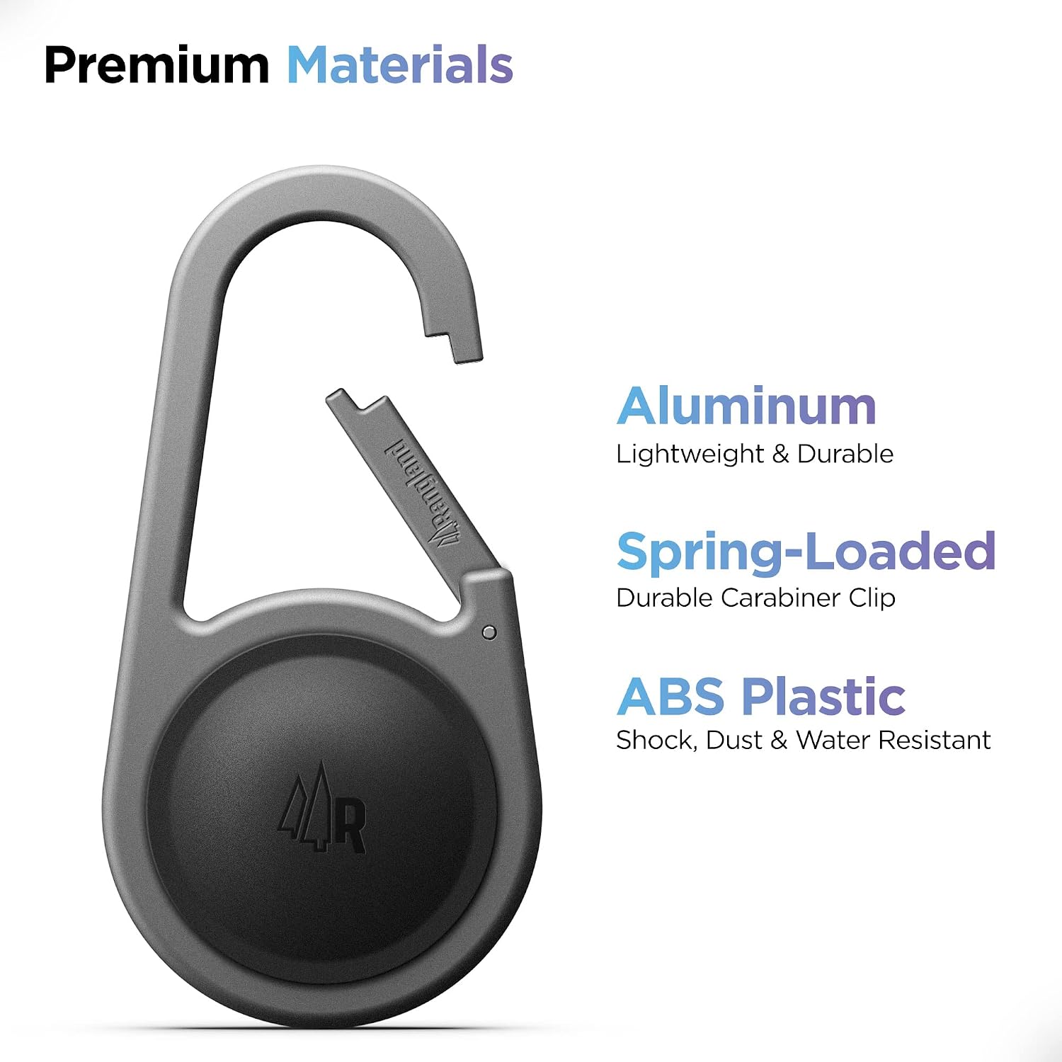 Carabiner AirTag Holder with Keychain - Ultra Durable Shockproof/Waterproof Case with Spring-Loaded Clip